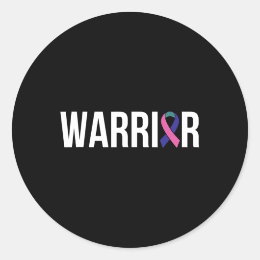 Kankerbestrijding Lint 17 Ronde Sticker (Voorkant)