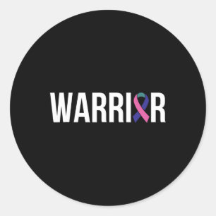 Kankerbestrijding Lint 17 Ronde Sticker