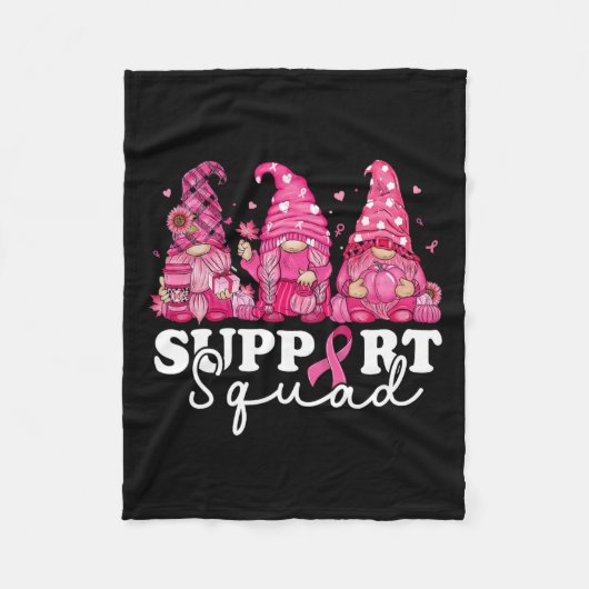 Kankerbestrijding voor vrouwen Gnomen Support Squa Fleece Deken (Voorkant)
