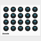 Kankerbewuste vlinder ronde sticker (Vel)