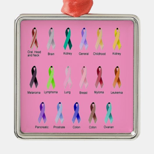 KANKERBEWUSTMAKING METALEN ORNAMENT (Voorkant)