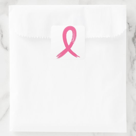 Kankerbewustmakingslint Vierkante Sticker (Tas)