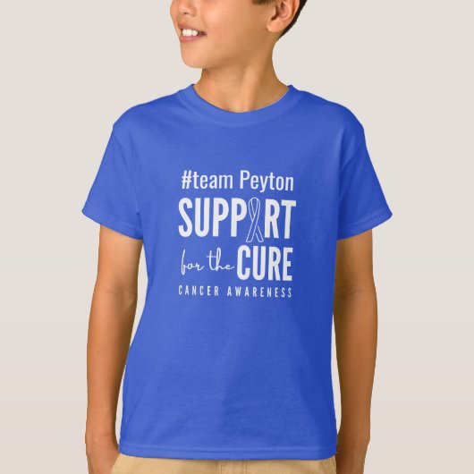 kankerbewustzijn aangepaste naam Kinder T-Shirt (Voorkant)