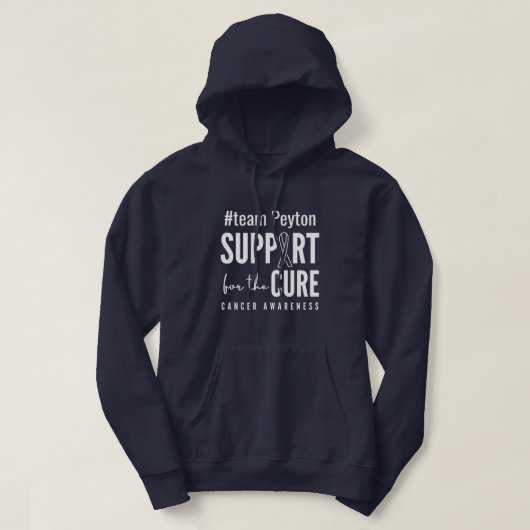 kankerbewustzijn aangepaste naam Pullover Hoodie (Design voorkant)