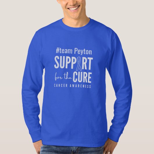 kankerbewustzijn aangepaste naam T-shirt met lange (Voorkant)