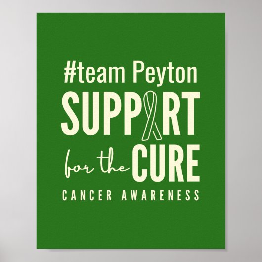 Kankerbewustzijn Aangepaste #team naam Poster Prin (Voorkant)