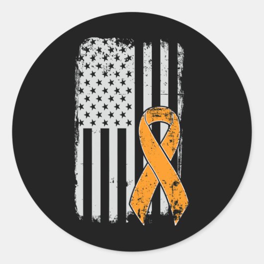 Kankerbewustzijn - Amerikaanse vlag Ronde Sticker (Voorkant)