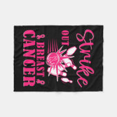 Kankerbewustzijn - Bowling Strike Out Pink Ribbon Fleece Deken (Voorkant (Horizontaal))