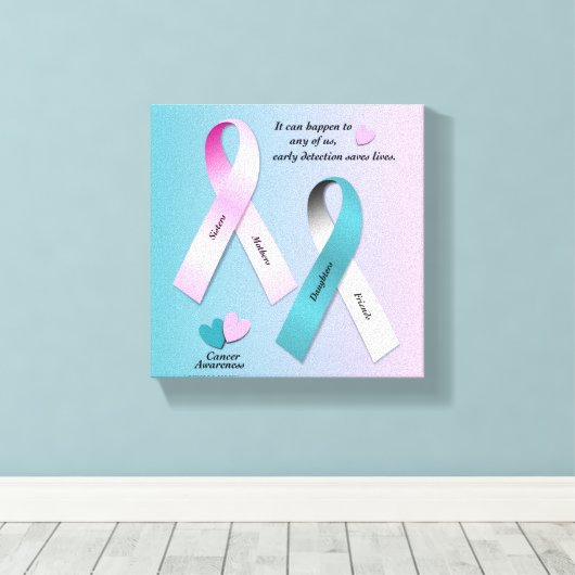 Kankerbewustzijn Canvas Afdruk (Insitu (Houten vloer))