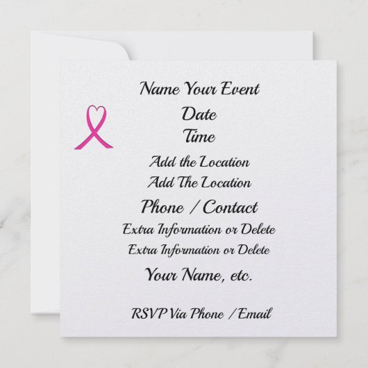 Kankerbewustzijn Casino uitnodiging (Achterkant)