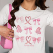 Kankerbewustzijn Coquette Pink Ribbon steungeschen T-shirt