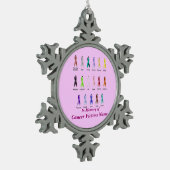 KANKERBEWUSTZIJN GEPERSONALISEERD TIN SNEEUWVLOK ORNAMENT (Links)
