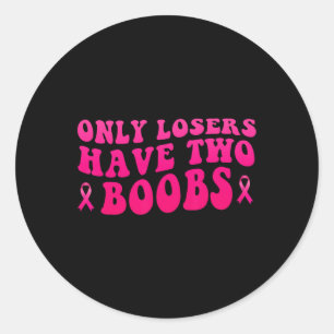 Kankerbewustzijn Grappige mastectomie Ronde Sticker