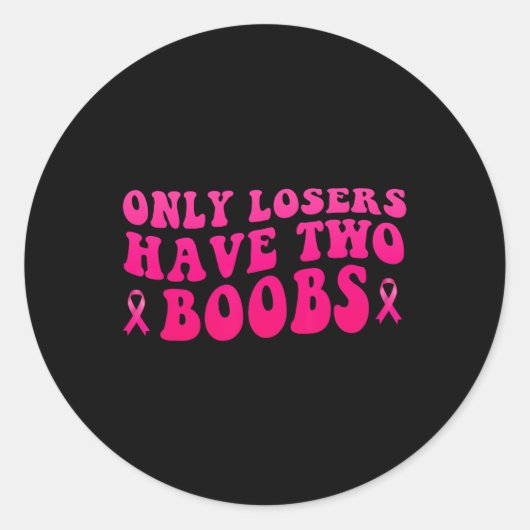 Kankerbewustzijn Grappige mastectomie Ronde Sticker (Voorkant)