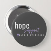 Kankerbewustzijn. Hope ondersteunt Buttonnen Ronde Button 4,0 Cm (Voorkant /achterkant)