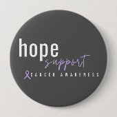 Kankerbewustzijn. Hope ondersteunt Buttonnen Ronde Button 4,0 Cm (Voorkant)