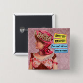 Kankerbewustzijn, hou je mond over kanker vierkante button 5,1 cm (Voorkant /achterkant)