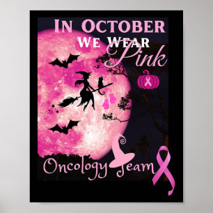 Kankerbewustzijn. In oktober Draag we roze. Hallow Poster
