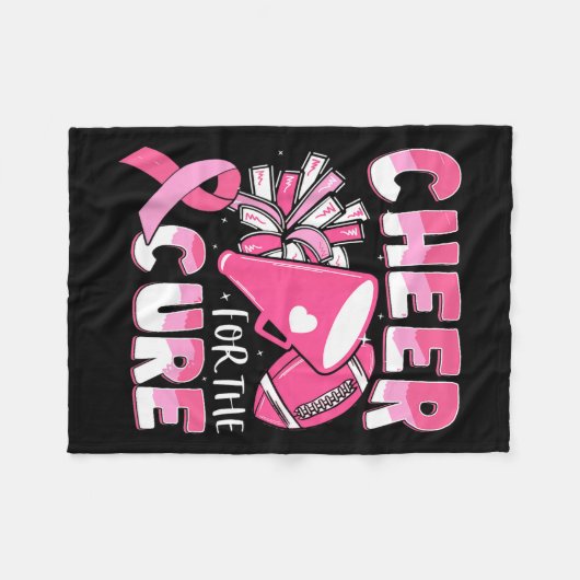 Kankerbewustzijn juicht voor het Cure-Football Fleece Deken (Voorkant (Horizontaal))