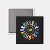 Kankerbewustzijn Kankerlint Steun Magneet (Voorkant / Achterkant)
