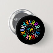 Kankerbewustzijn Kankerlint Steun Ronde Button 5,7 Cm (Voorkant /achterkant)