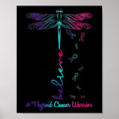 Kankerbewustzijn Krijger Dragonfly Geloof Hoop Poster (Voorkant)