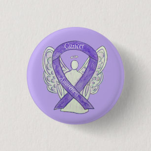 Kankerbewustzijn Lavendel Lint Engel Knoop Spelden Ronde Button 3,2 Cm