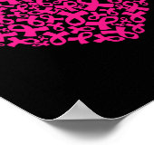 Kankerbewustzijn Maand Ribbon Hart Vrouwen Mannen Poster (Hoek)