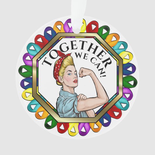 Kankerbewustzijn Ornament ribbons (voorkant)