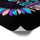 Kankerbewustzijn overlevende zonnebloem thyroïdect poster (Hoek)