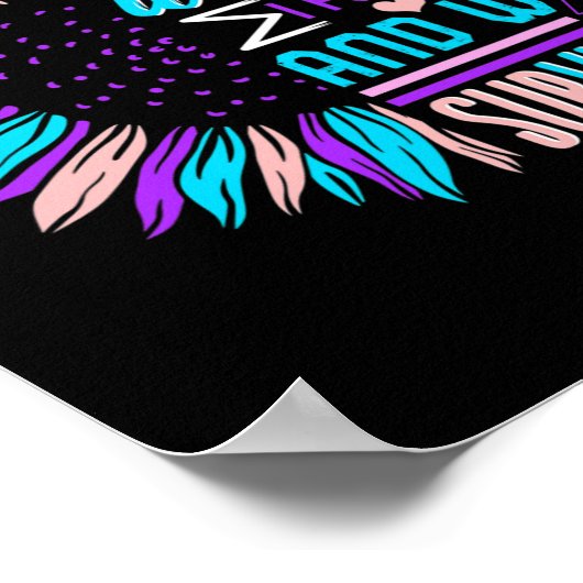 Kankerbewustzijn overlevende zonnebloem thyroïdect poster (Hoek)