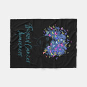 Kankerbewustzijn Paarse Vlinders Gift Fleece Deken (Voorkant (Horizontaal))