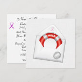 Kankerbewustzijn - Pink Ribbon uitnodiging (Voorkant / Achterkant)