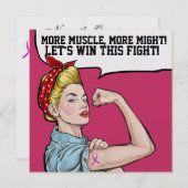 Kankerbewustzijn - Pink Ribbon uitnodiging (Voorkant / Achterkant)