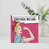 Kankerbewustzijn - Pink Ribbon uitnodiging (Staand voorkant)