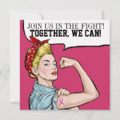 Kankerbewustzijn - Pink Ribbon uitnodiging (Voorkant)