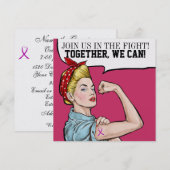 Kankerbewustzijn - Pink Ribbon uitnodiging (Voorkant / Achterkant)