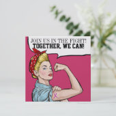 Kankerbewustzijn - Pink Ribbon uitnodiging (Staand voorkant)