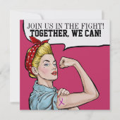 Kankerbewustzijn - Pink Ribbon uitnodiging (Voorkant)