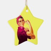 Kankerbewustzijn Rosie De Riveter Keramisch Ornament (Rechts)
