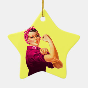 Kankerbewustzijn Rosie De Riveter Keramisch Ornament