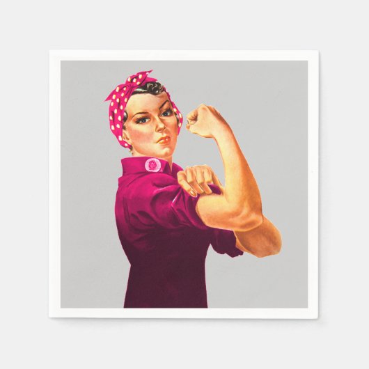 Kankerbewustzijn Rosie de Riveter Servet (Voorkant)