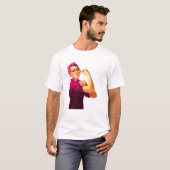 Kankerbewustzijn Rosie De Riveter T-shirt (Voorkant volledig)