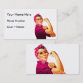 Kankerbewustzijn Rosie De Riveter Visitekaartje (Voorkant / Achterkant)