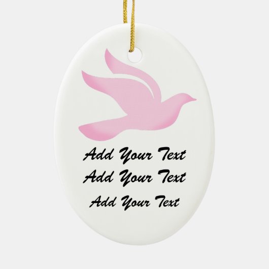 Kankerbewustzijn Roze lint - SRF Keramisch Ornament (Achterkant)