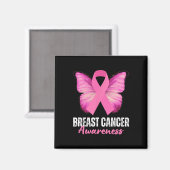 Kankerbewustzijn Roze Lint Vlinder Magneet (Voorkant / Achterkant)