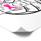 Kankerbewustzijn Samen bestrijden we volleybal roz Poster (Hoek)