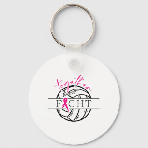 Kankerbewustzijn Samen bestrijden we volleybal roz Sleutelhanger