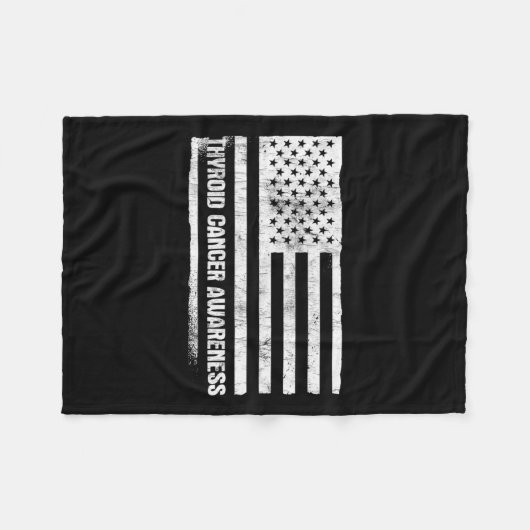 Kankerbewustzijn schildklierkanker fleece deken (Voorkant (Horizontaal))