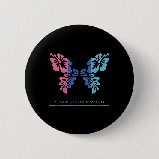 Kankerbewustzijn Schildklierkankerondersteuning Ronde Button 5,7 Cm (Voorkant)